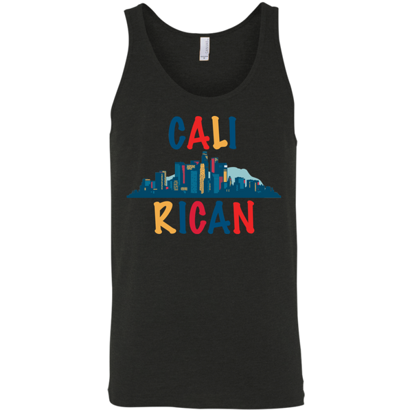 Cali Rican 3480 Bella + Canvas Unisex Tank - PR FLAGS UP