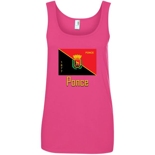 Ponce Flag 882L Anvil Ladies' 100% Ringspun Cotton Tank Top - PR FLAGS UP