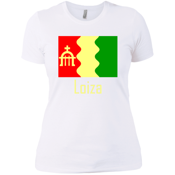 Loiza Flag NL3900 Next Level Ladies' Boyfriend T-Shirt - PR FLAGS UP