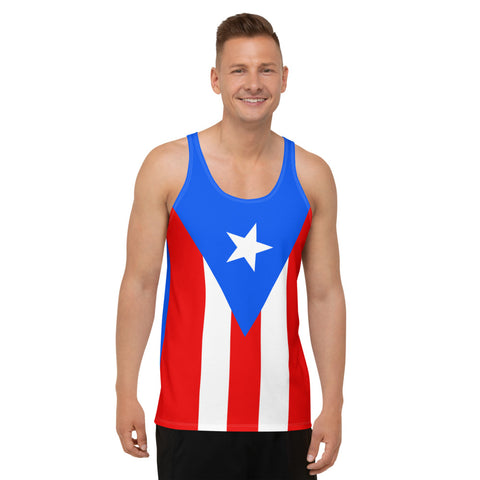 Puerto Rico Blue Flag Unisex Tank Top