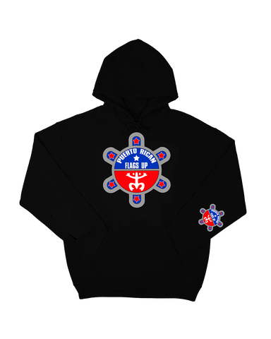 Puerto Rican Flags Up Chenille Patch Hoodie (10 Year Anniversary Edition)